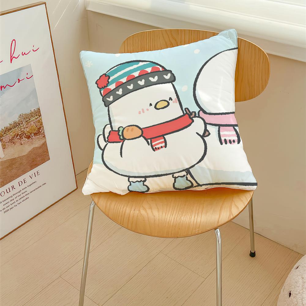 Cartoon Winter Cute Chicken and Duck Cushion Cover Pillow Cover Decoration Room Home Sofa Living Office Car Nordic Simplicity