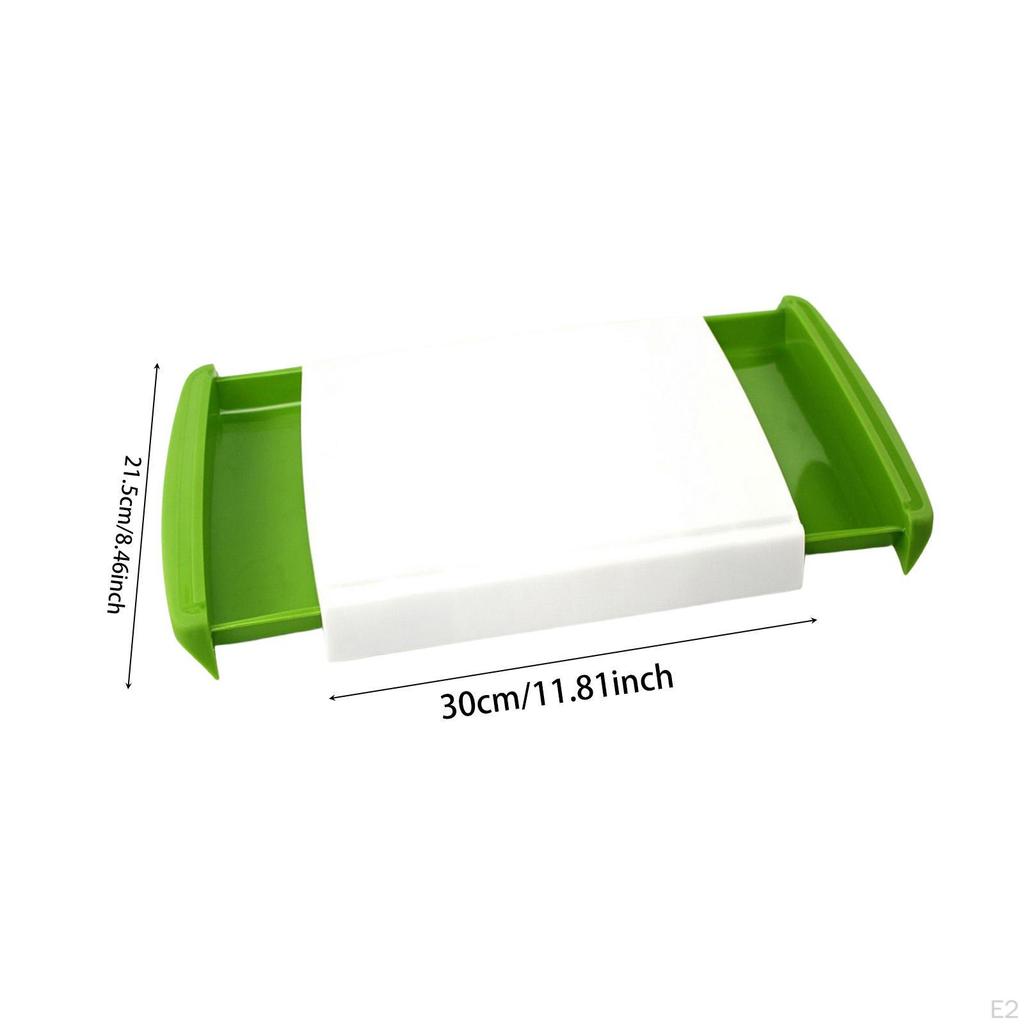 Cutting Board with Slide Out Tray, Serving Board, Chopping Space Saving Kitchen Organiser