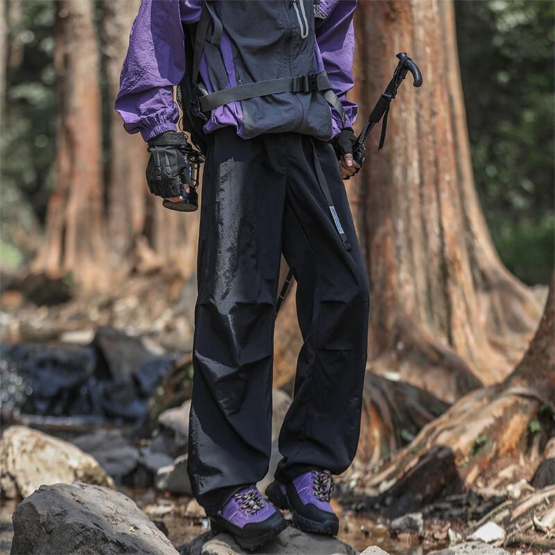 Foss Phil Outdoor Workwear Tactical Pants for Men, Spring And Summer Versatile Waterproof Paratrooper Straight-Leg Casual Trousers, 8361 Black S
