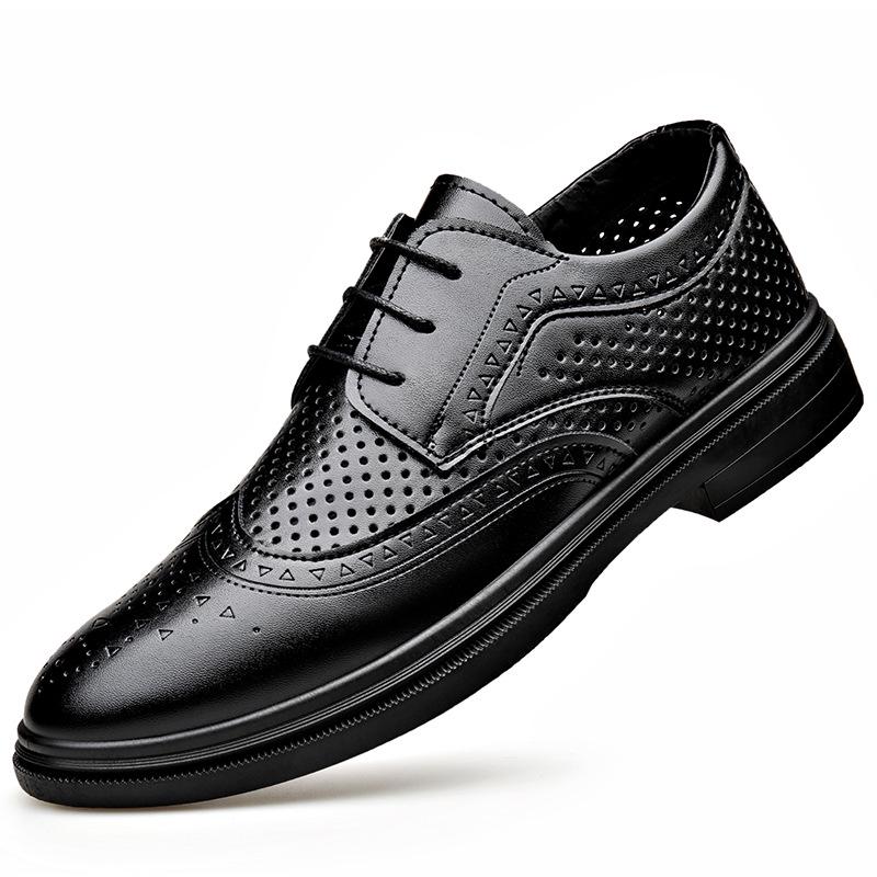 Men's Genuine Leather Lace-Up Casual Sandals