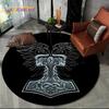 Viking Valknut Yggdrasil Tree of Life Rug Round Carpet 80cm Chair Non-slip Floor Mat Crawling For Kids Living Room Decor