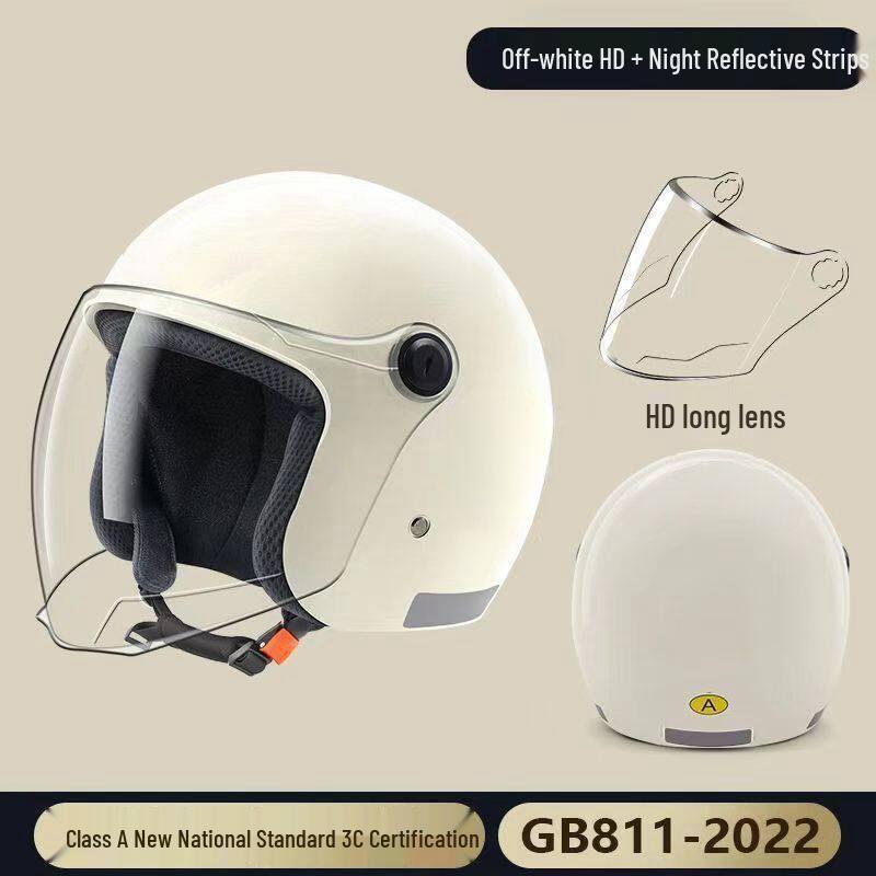 

3C Certified Electric Vehicle Safety Helmet, Women & Men, All-Season Universal, Scooter Motorcycle Half Helmet