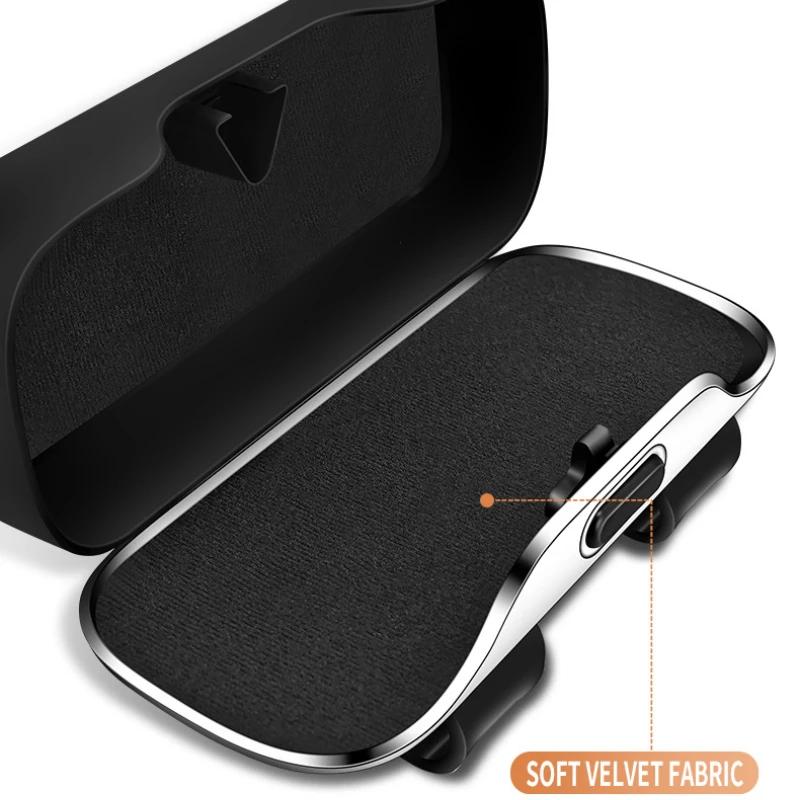 Portable Car Sunglasses Holder Multifunction Eyeglass Case Sun Visor Organizer Driving Accessories Stylish Car Glasses Box