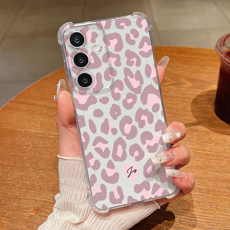 Leopard Print Patterned Phone Case For Samsung Galaxy S26 S25 S24 S23 Ultra S22 Plus S21 S24 S25 FE Clear Shockproof Soft Cover
