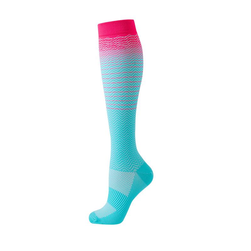 Unisex Striped Compression Cycling Socks – Elastic, Stylish, and Supportive for Fitness and Beautiful Legs