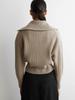 Women's 100% Wool Cardigan Sweater with Lapels and Double Zipper - Solid Color, Loose Fit, High Quality Outerwear