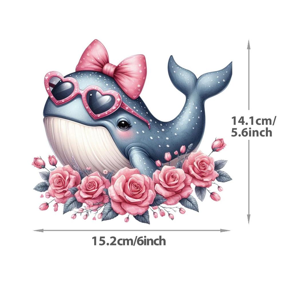 Adesivos térmicos de flores de animais, roupas, desenhos animados, veado, gato, tigre, prensa térmica, vinil, moletons, tops, laváveis, faça você mesmo, adesivos térmicos