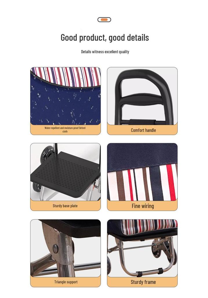 Lightweight Folding Shopping Cart for Home, Travel & Stairs - Portable Trolley for Elderly