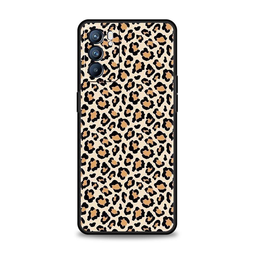 Phone Case For Oppo A54 A53 A52 A9 A15 A95 A17 A16 A76 A74 A57 Find X6 X5 Reno8 Reno7 Reno6 Pro 5G Cover Leopard Cheetah Print