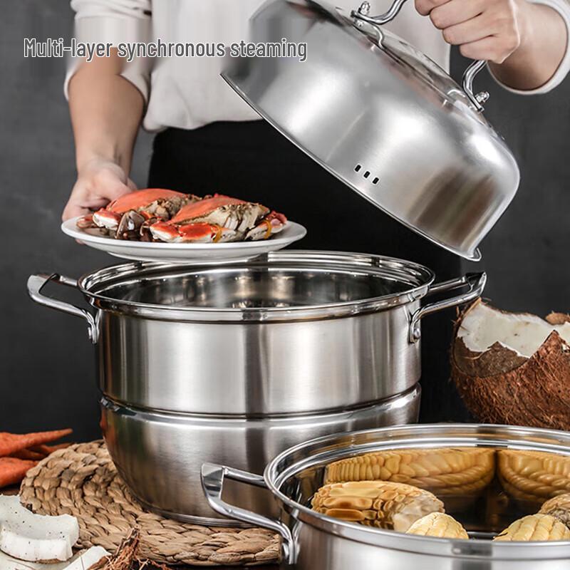 Baishide Freton 28CM Doppelschichtiger Dampfgarer