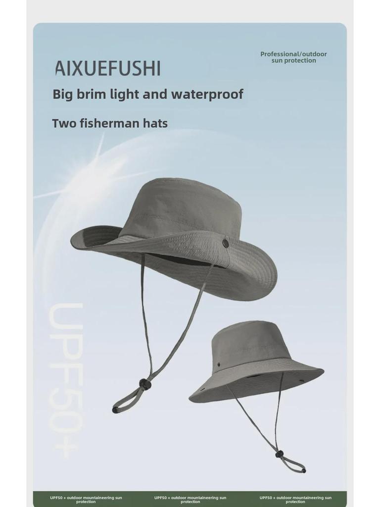 Damen Schnelltrocknender Wasserdichter Fischerhut - Japanischer Stil, Sonnenschutz, Modischer Flacher Top-Beckenhut für Outdoor-Aktivitäten