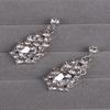 3Pcs Set Bridal Necklace Alloy Inlaid With Rhinestones Large Crystal Necklace Earrings Decor Wedding Dress Accessories Jewelry