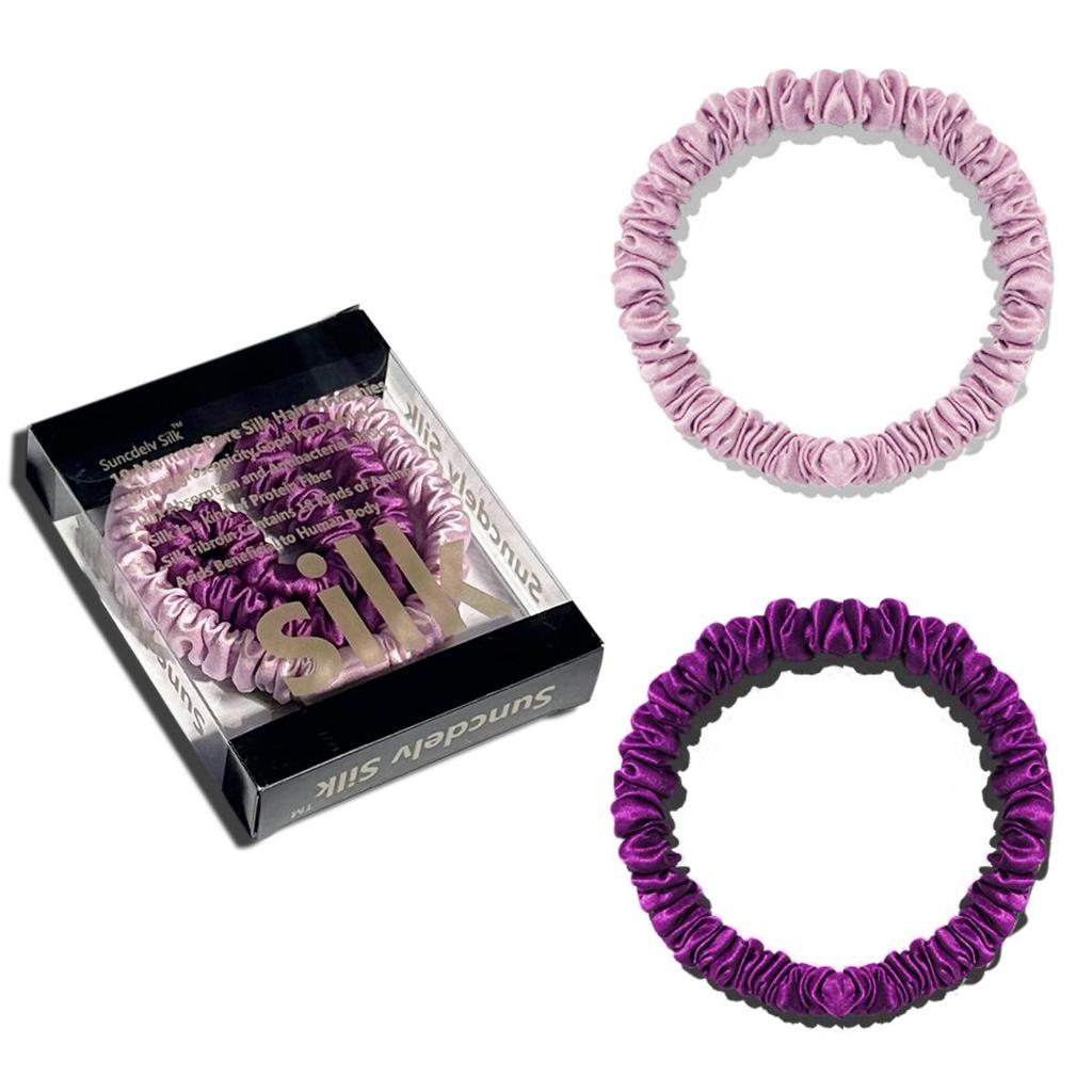 1 Box Haargummis aus 100 % reiner Maulbeerseide, Haargummis aus Seide, Haarbänder, schmale Haargummis, Pferdeschwanzhalter, Haarpflege-Zubehör