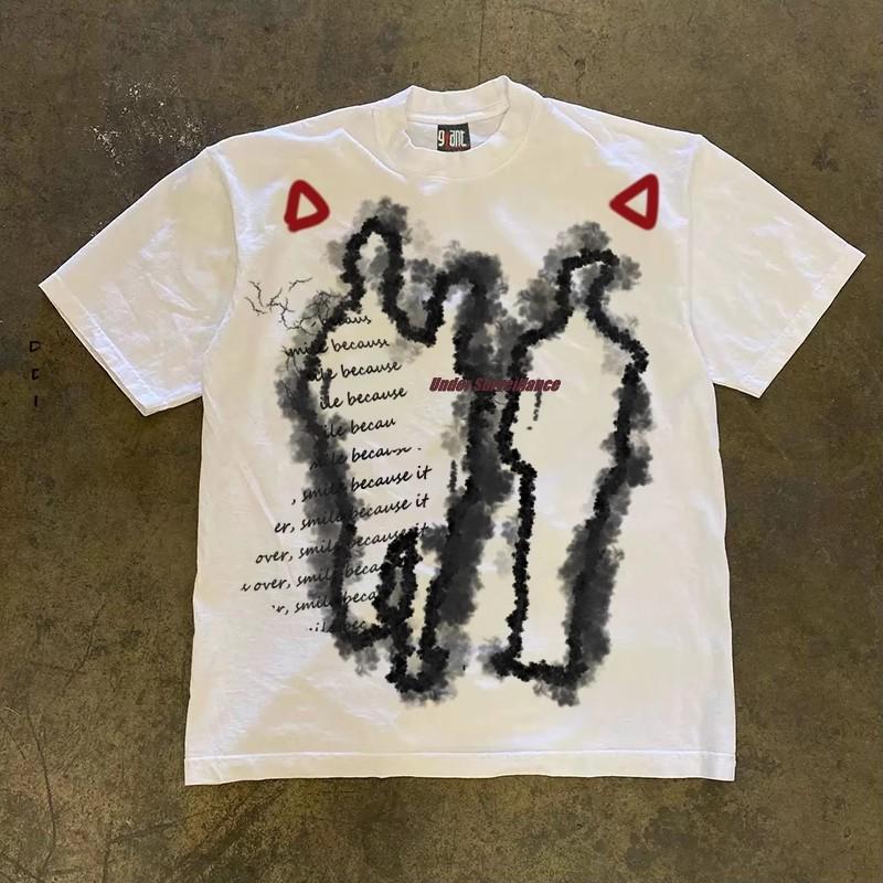 Xiao Chen Story 260g Heavyweight Pure Cotton Oversize Trendy Harajuku Style Printed Tshirt For Teens Summer Short Sleeve Rou