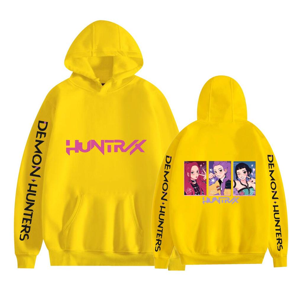 KPop Demon Hunters Anime Hoodies Graphic Printed Sweatshirts Casual Long Sleeve Tops for Men Women