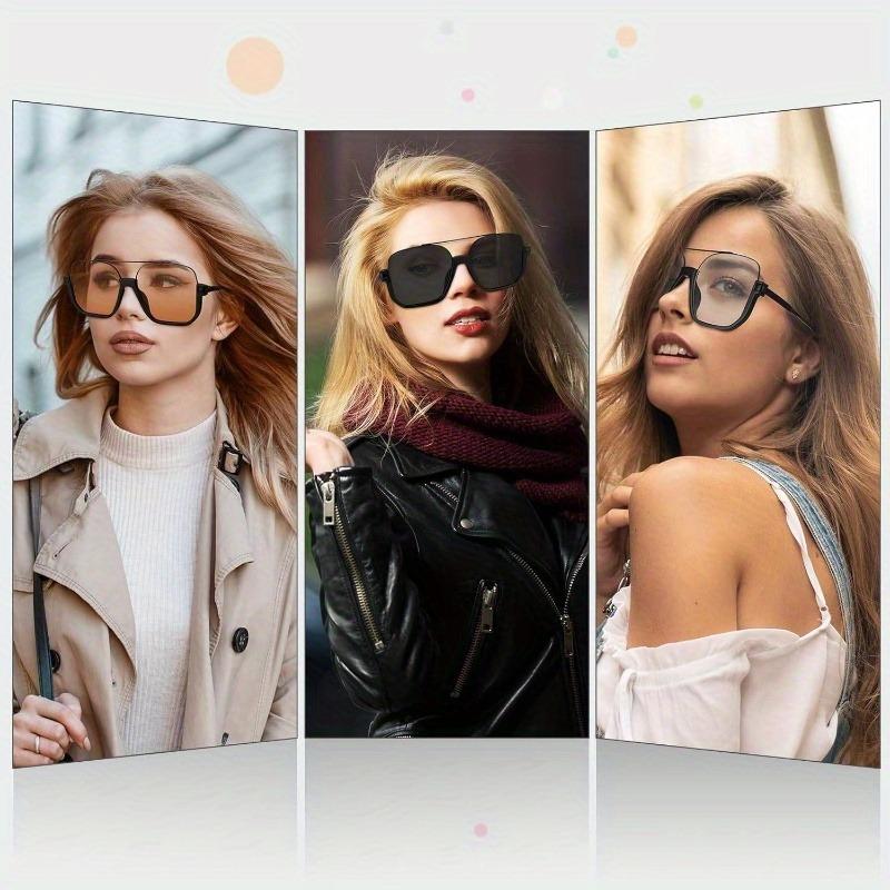 3 Pieces of Retro Oversized Pilot Fashion Glasses Unisex Men's and Women's Trendy Pilot Sunglasses