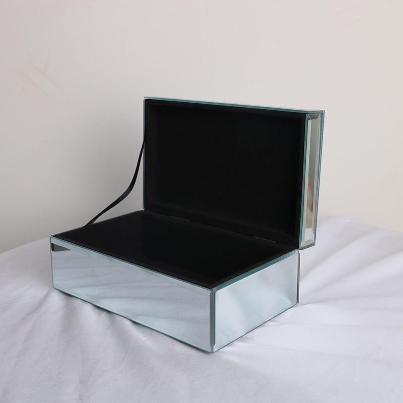 Crystal Glass Jewelry Box Trinkets Watch Case Storage Box Jewelry Accessories Display Containers Velvet Ring Earring Showcase