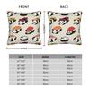 Sushi Panda Square Pillow Case Food Cushion Cover Vintage Polyester Decorative Throw Pillow Case Cover For Home 40*40Cm