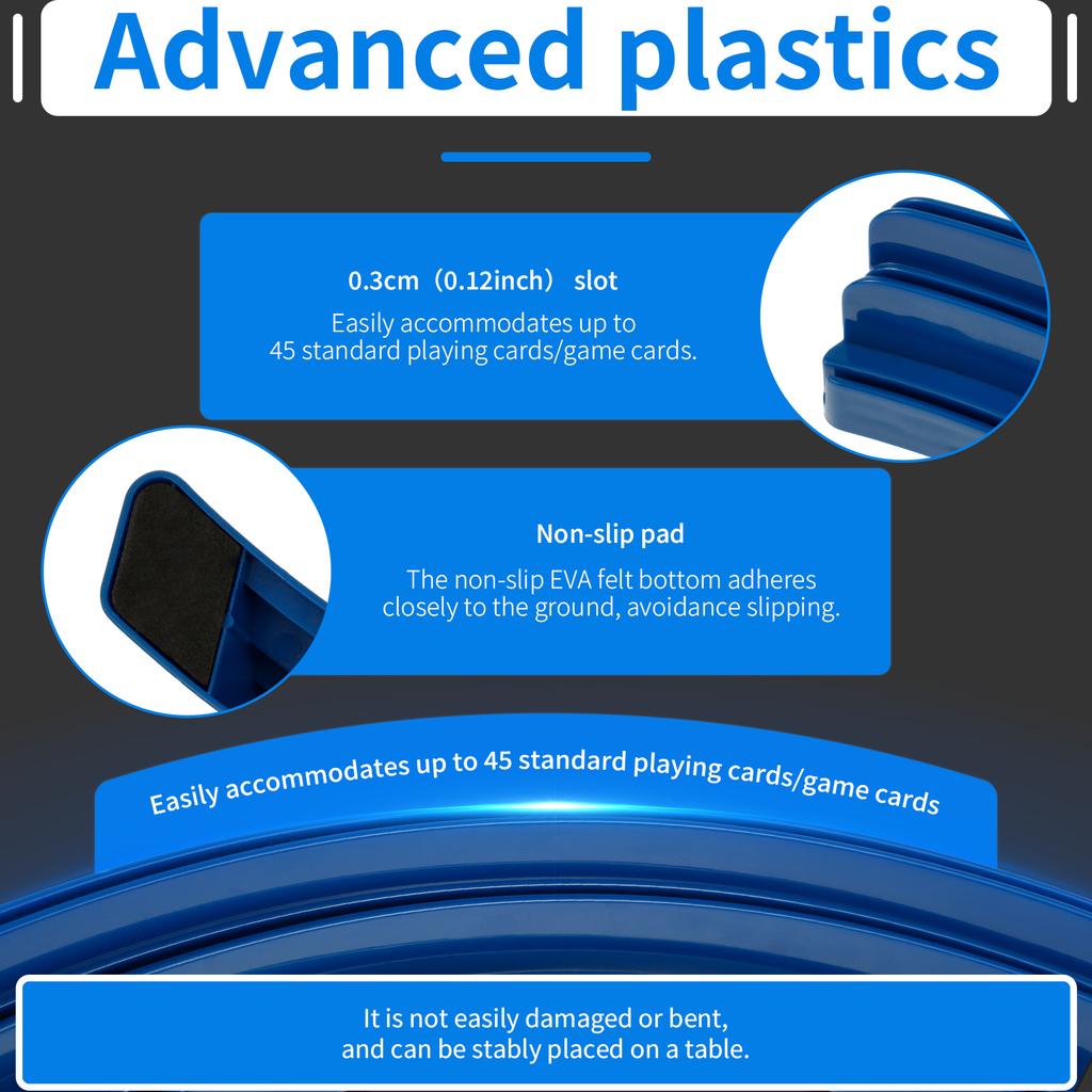 4Pcs Curved Playing Cards Holder Plastic Non Slip Hand Free Poker Base Stand Party Cards Games Accessories for Children Adult