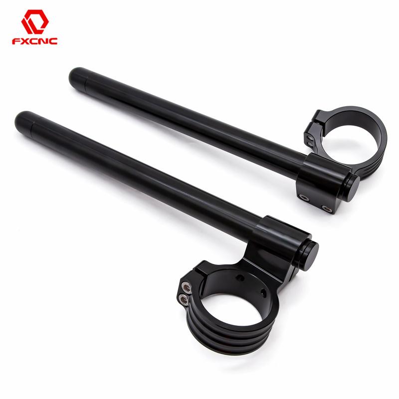 CNC 1.38 Rised Riser Motorcycle Handlebar Clip on Clip-on Fork Clamp 41 43 45 48 50 51 54MM Accessories 50mm Black