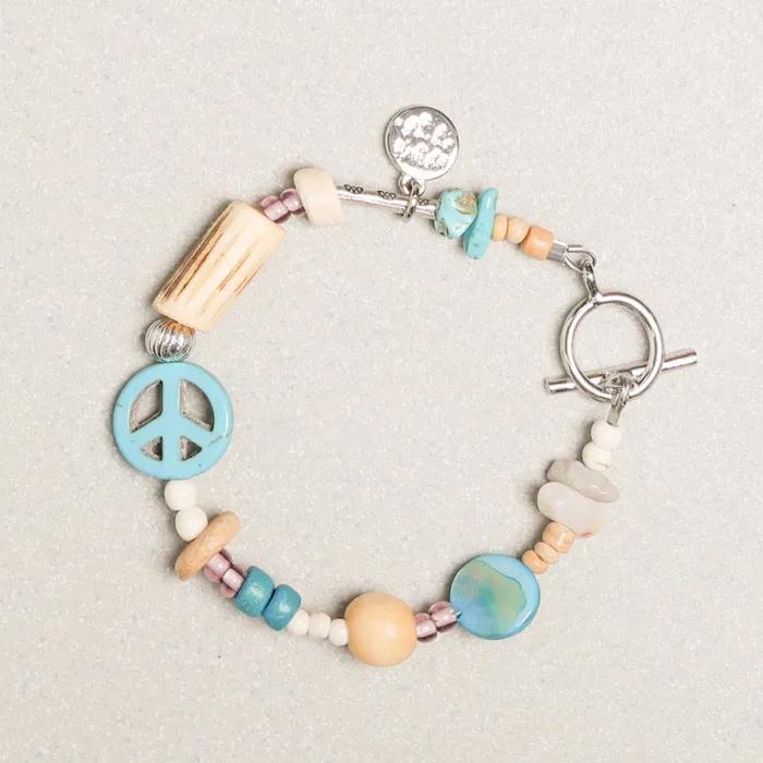 Peace Mark Symbol Bracelet Turquoise