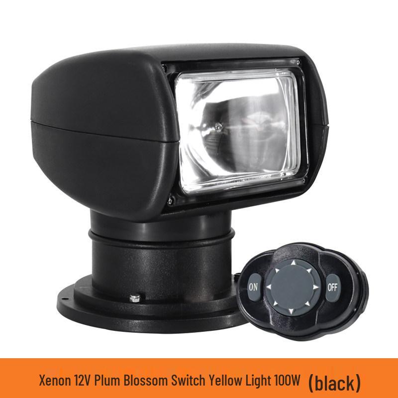 Rotatable Marine Remote Searchlight 12V/24V Xenon Halogen for Yachts & Speedboats - Super Bright Floodlight