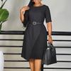 Women's Summer Fashion Temperament Five-quarter Sleeve High Waist Compression Commuter High Waist Pencil Dress