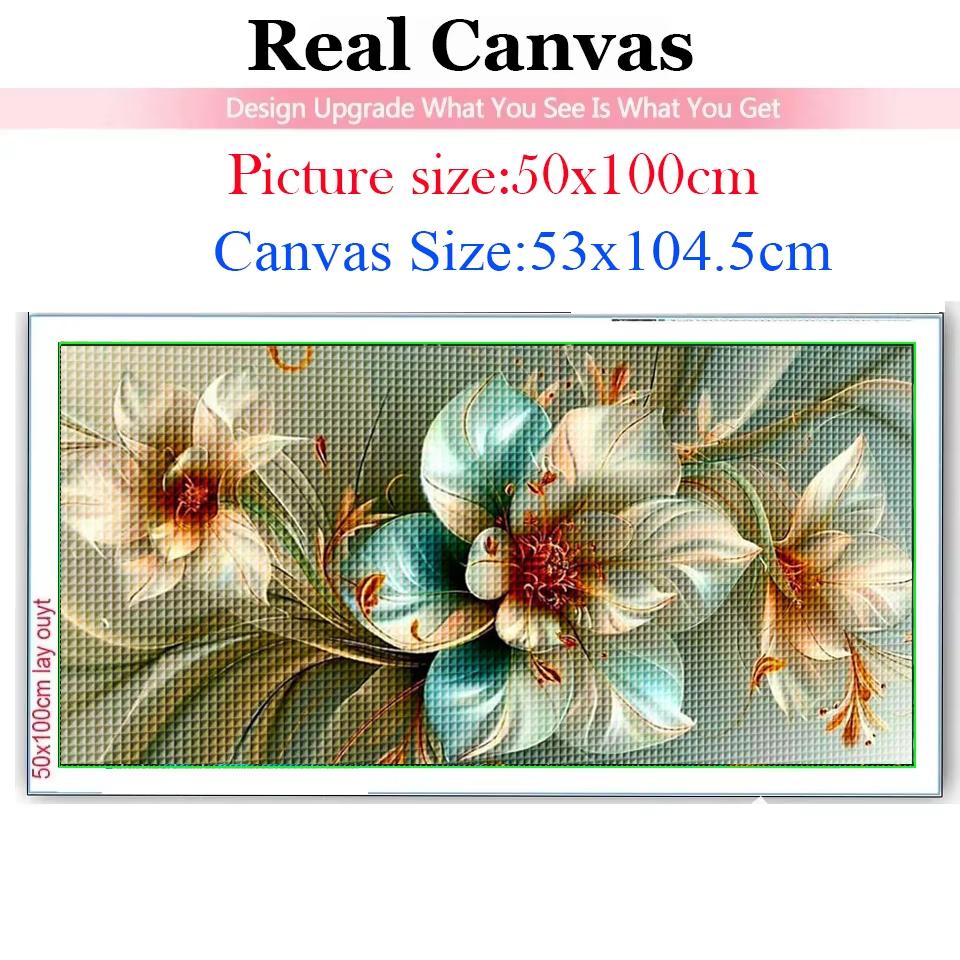 Fantasy Biały Kwiatowy Krajobraz Cyrkoniowy Obraz 5D DIY Malowanie Diamentowe Mozaika Kwiatowa Haft Duży rozmiar haft krzyżykowy