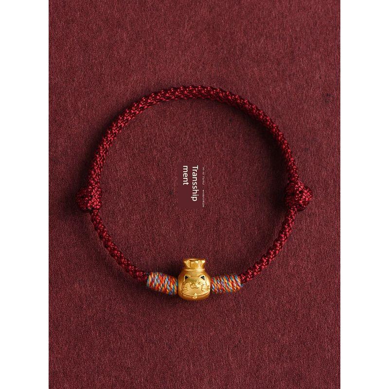 2025 New Arrival Year of Snake Lucky Fortune Red Rope Bracelet Men and Women's Natal Year Lucky Beads Tibetan Colorful Woven Hand Strap