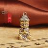 Antiqued Brass Tathagata Buddha Keychain Pendant - Shakyamuni Blessing Statue