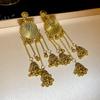 GemChic Women's New Vintage Hollow Round Tassel Fringe Earrings Ethnic Fashion Stud Earrings Birthday Christmas Jewelry Gift