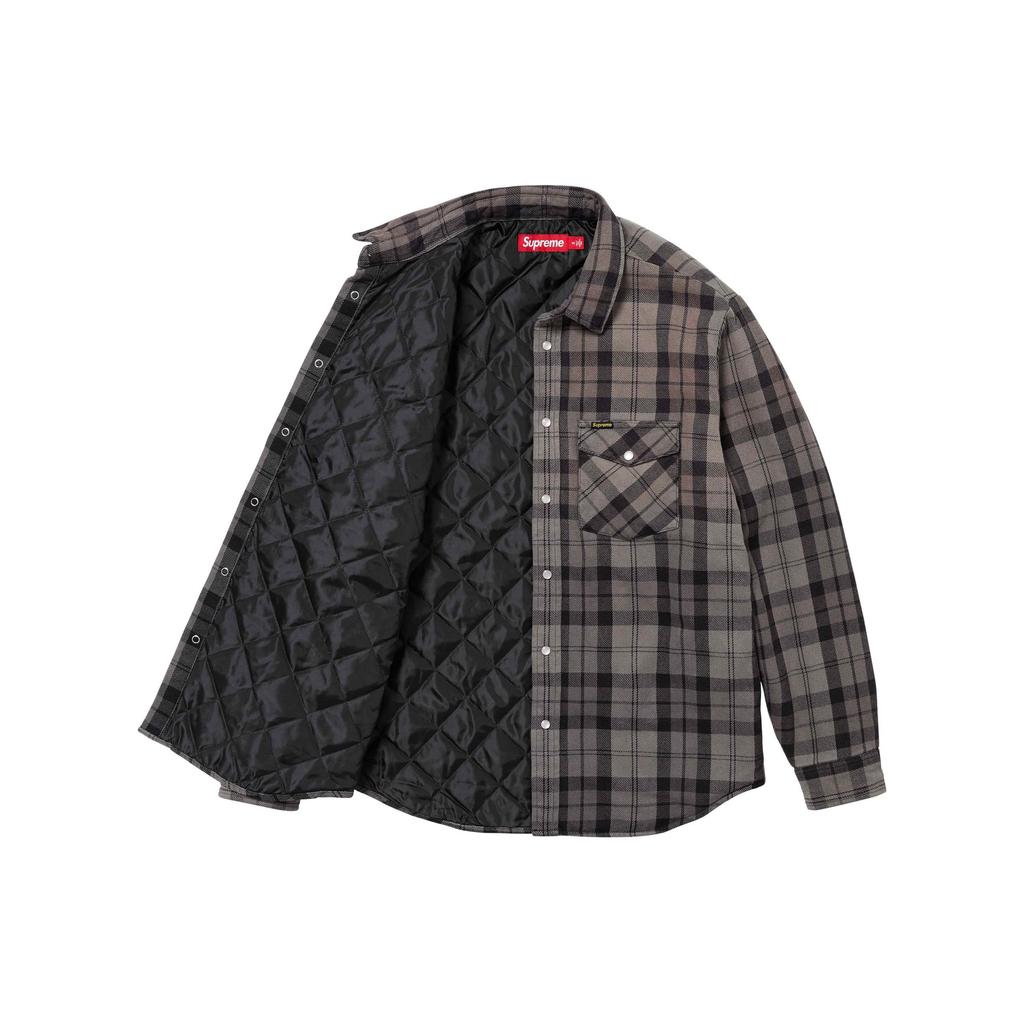 Supreme Quilted Flannel Snap Shirt 'Orange Yellow' Men's SUP-SS24-034