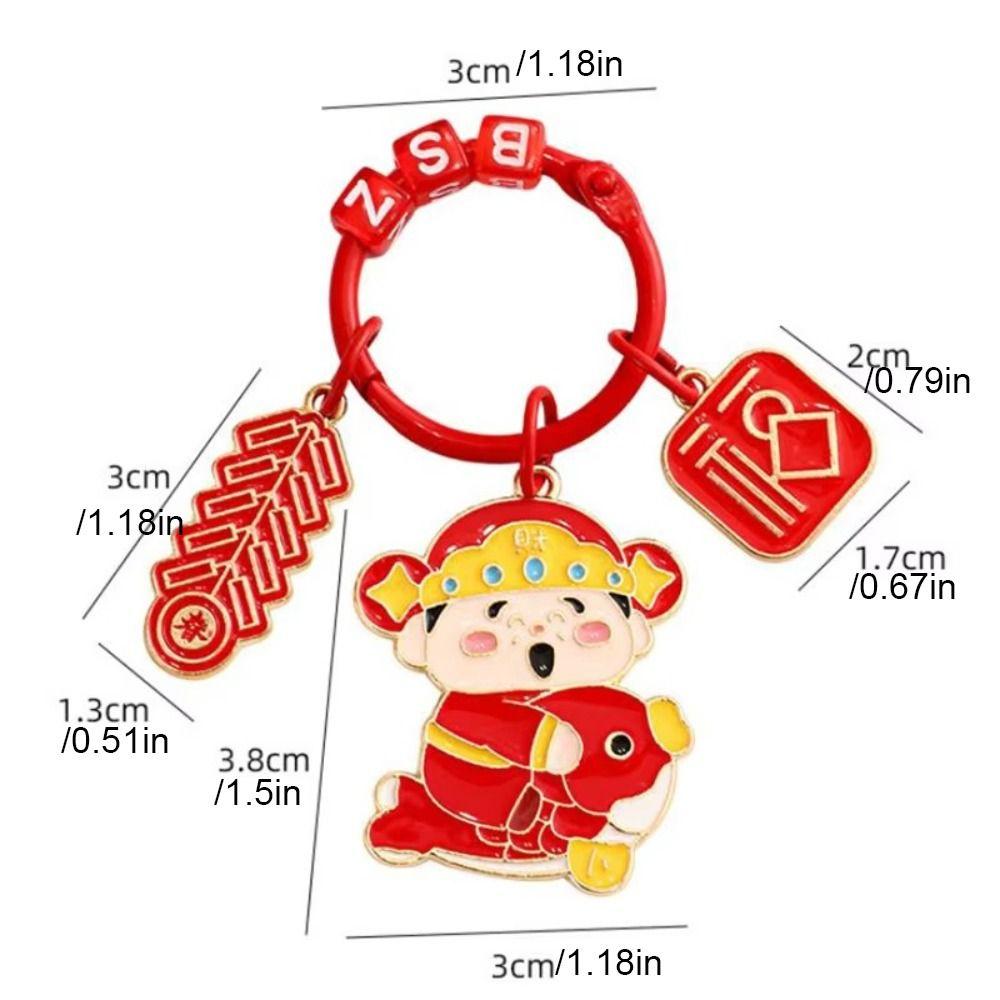 Panda New Year Key Chain Chinese Cartoon Key Ring Creative Metal Keychain  Kids