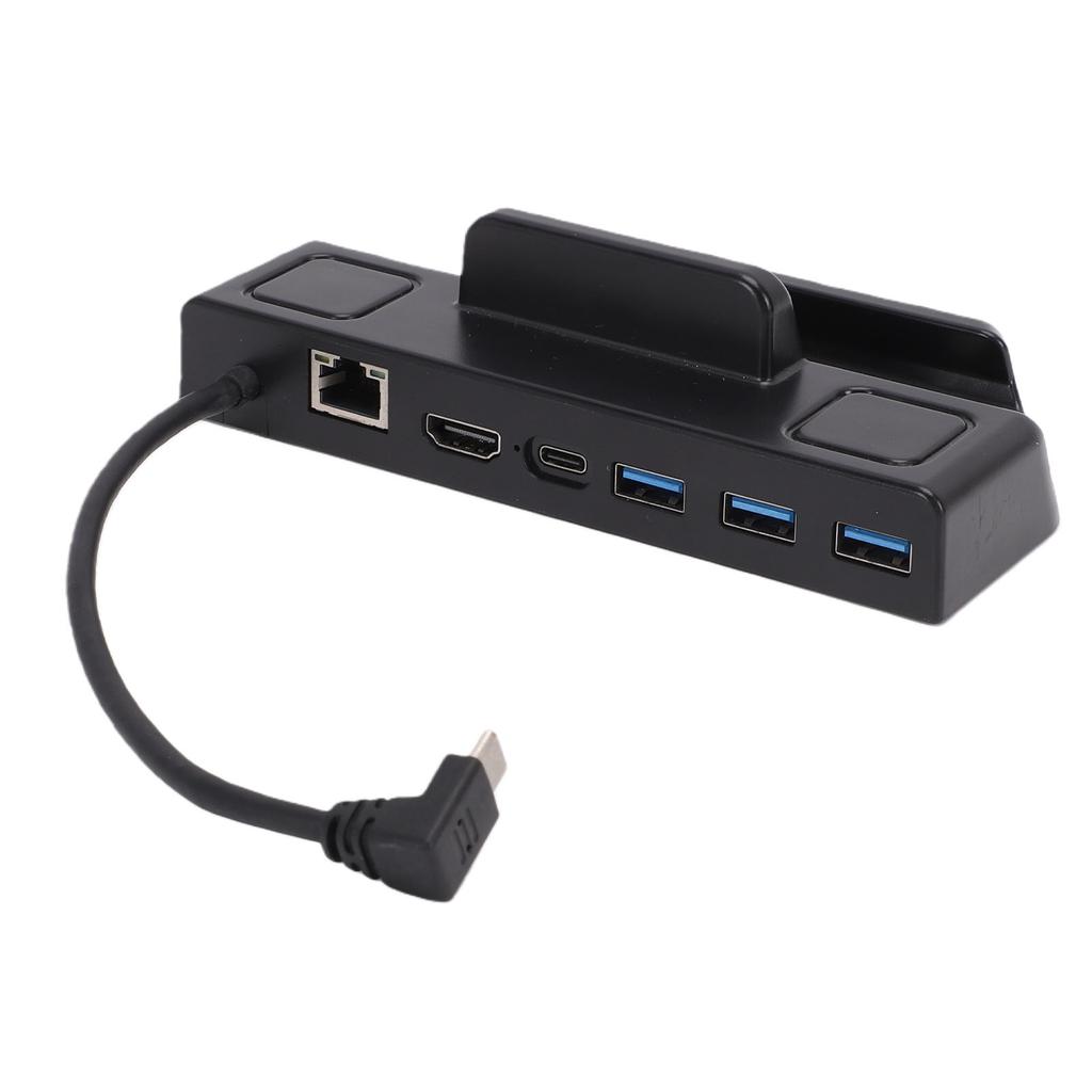 Docking Station Fit for Steam Deck OLED 6 in 1 Type C Hub with HD Multimedia Interface 4K 60Hz 1Gbps Ethernet 3 USB A