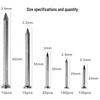 275-Piece Set of Pointed Steel Wall and Picture Hanging Nails In Five Sizes