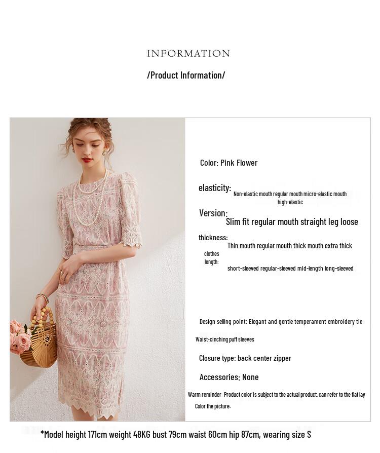 Bailuyu Elegantes Midikleid mit gestickter Schleife