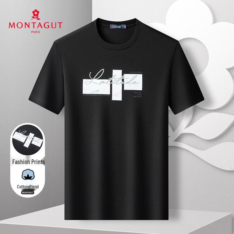 

MONTAGUT Men s Smooth Landscape Print Crew Neck T-Shirt 52
