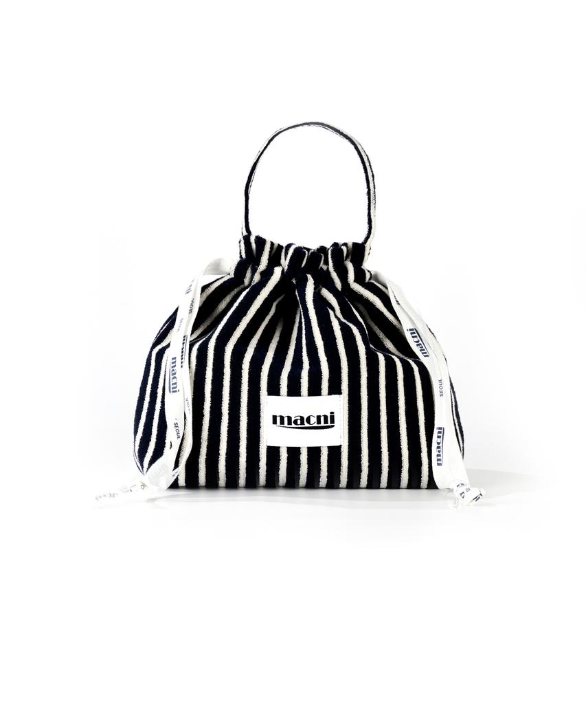 Macni Terry String Pouch Bag Navy