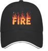 Baseballkappe mit Flammenmuster Verstellbar Polyester Lässige Mütze Vier Jahreszeiten Unisex Kopfbedeckung für Erwachsene