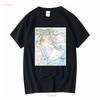 Middle East 1991 Map T Shirt Vintage Washed Stylish Stretched Fashion Breathable Homme Designer Clothes Streetwear Unisex