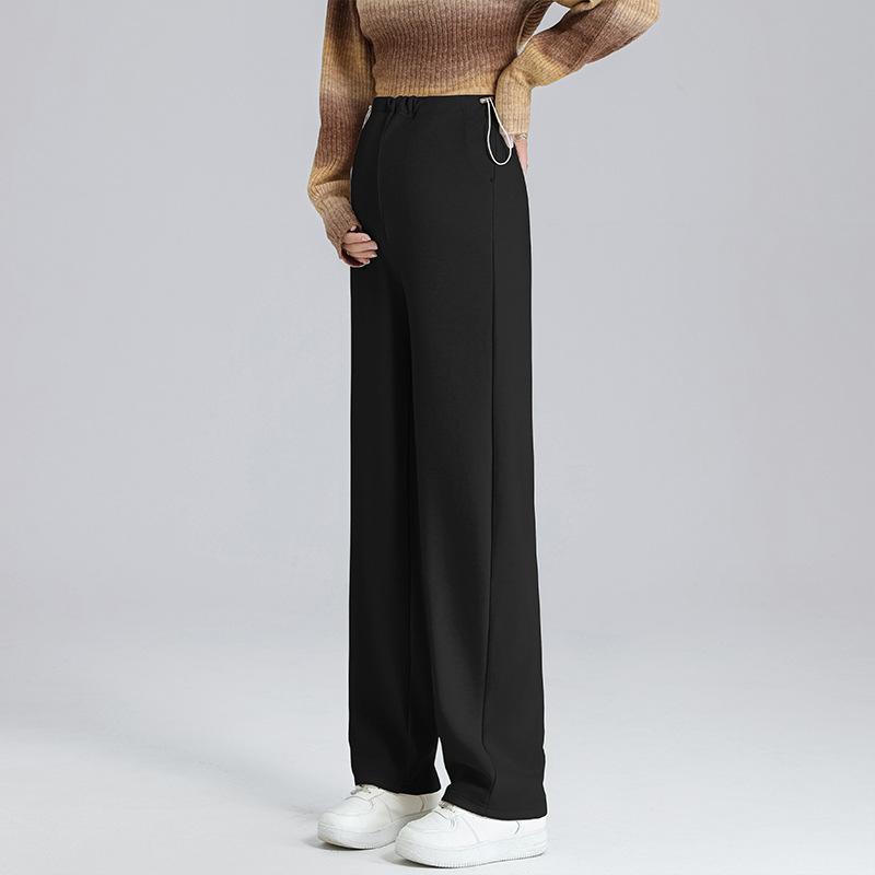 

/7361 реальное фото беременных женщин карман на кулиске брюки-серпы напуски зимние прямые брюки повседневные брюки M