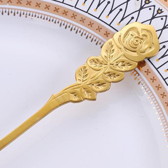 Mini rukojeť na míchání Nerezová lžička Růžový design do oceli Snadné použití