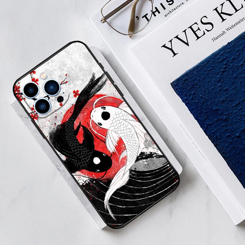 Koi Fish Yin Yang Case For iPhone 17 Air 15 14 11 16 Pro Max 13 12 Mini 15 16 Plus 16e Funda Silicone Cover