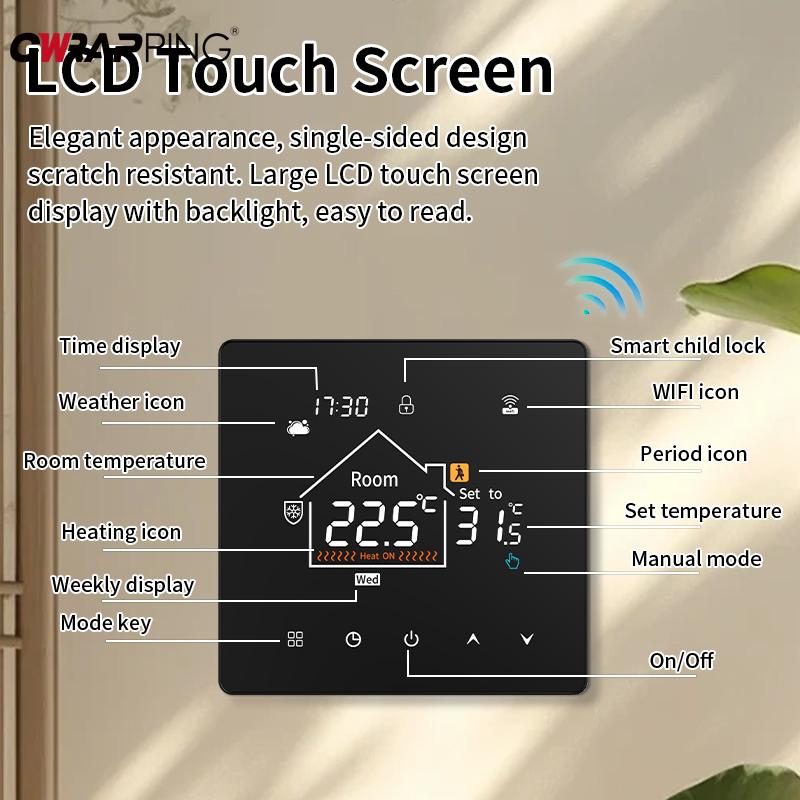 Floor Heating Thermostat Tuya WiFi Programmable Temperature Controller for Electric Warm Gas Boiler Smart Life Work for Home