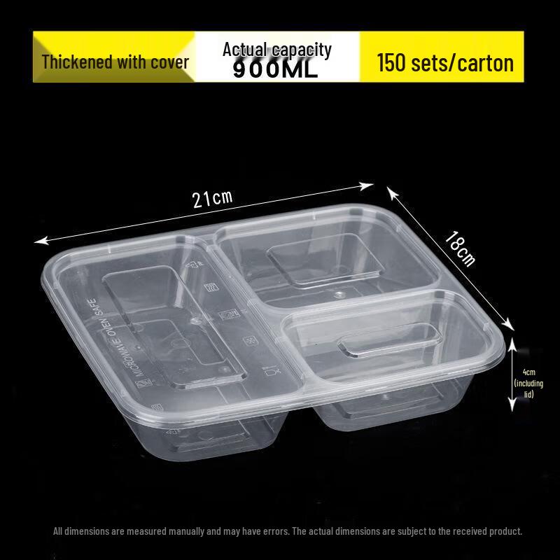 

Deshangyuan Disposable Transparent Compartment Meal Prep Boxes with Lids