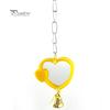 Parakeet Bird Mirror Heart Cage Hanging Climb Pet Playing Toy