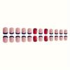 24pcs Sparkling Red Press-On Nails Set with Glittery Stars - Short Square, Easy Apply Fake Nails for Festive Manicure
