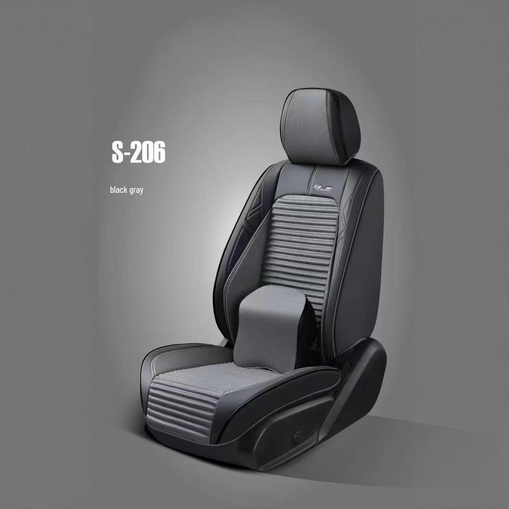 Universal Four Seasons Nappa Leather Car Seat Cover - Wear-Resistant, Full Wrap, 9D Surround for Five-Seat Cars