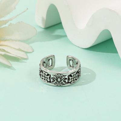 Cross Trendy Ring Hip-hop Punk Style Versatile Boyfriend Style Open Ring