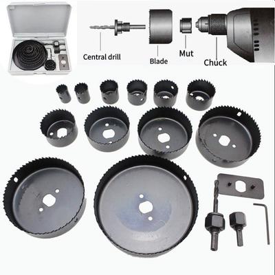 16 st/set Träbearbetning Hålsåg Kolstål Borrverktyg Hålsåg Skärsats Elborrtillbehör Set